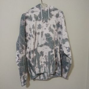 Tie-dye grey and white hoodie